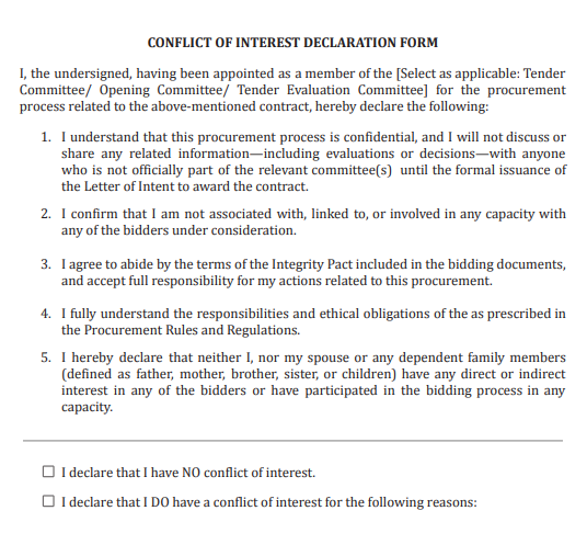 Conflict of Interest Form